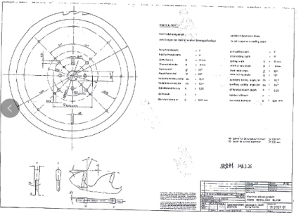 客戶發(fā)來鋸片圖紙